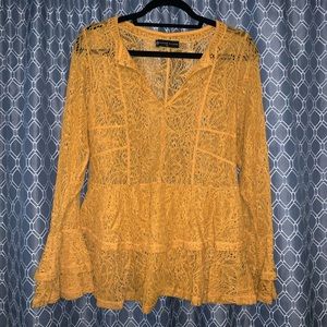 Fashion to Figure Lace Bell Sleeve Top